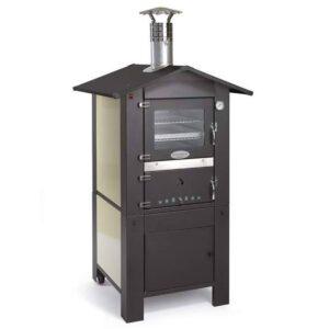 FONTANA FORNI Forno a legna da esterno ITALIA PREMIUM avorio in acciaio ventilato con carrello