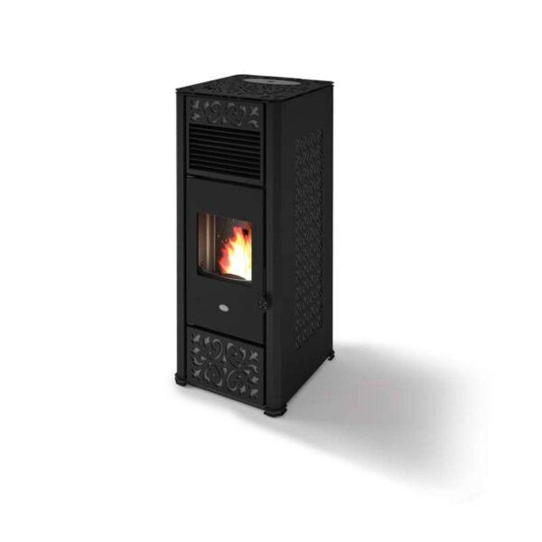 Stufa pellet Eva Calòr GEMMA 15kW acciaio intarsi 1 canalizzazione indipendente