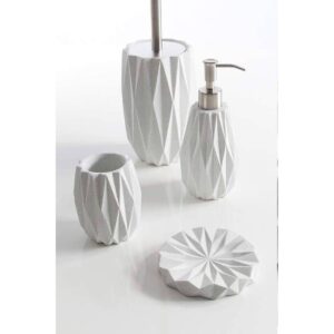 CIPI Set GEO WHITE da 4 pezzi mix di resine pigmentate e metallo inossidabile