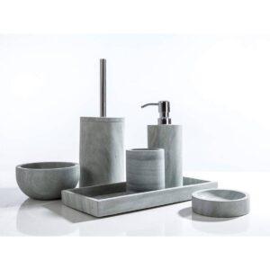 CIPI Set GREEN STONE da appoggio 6 pezzi in pietra grigia sfumature verdi bagno