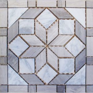 Rosone mosaico STON HELSINKI 30x30 pietra naturale su rete per interni esterni