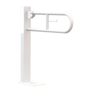 Barra di sostegno METAFORM con ancoraggio a terra in acciaio bianco