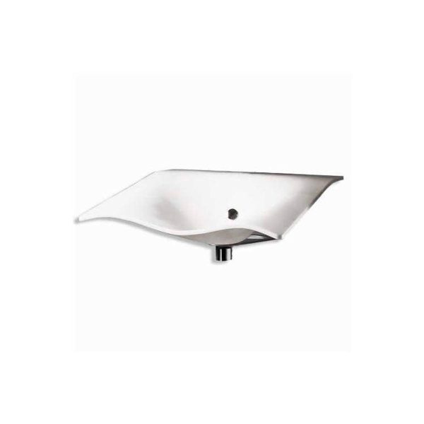Specchio basculante METAFORM SAFE MEDIUM in acciaio bianco e vetro di sicurezza
