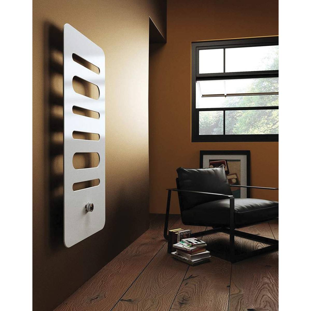 Radiatore Cordivari Design GIULY VERTICALE EXTRASLIM acciaio BIANCO R01 1200x520mm - immagine 2