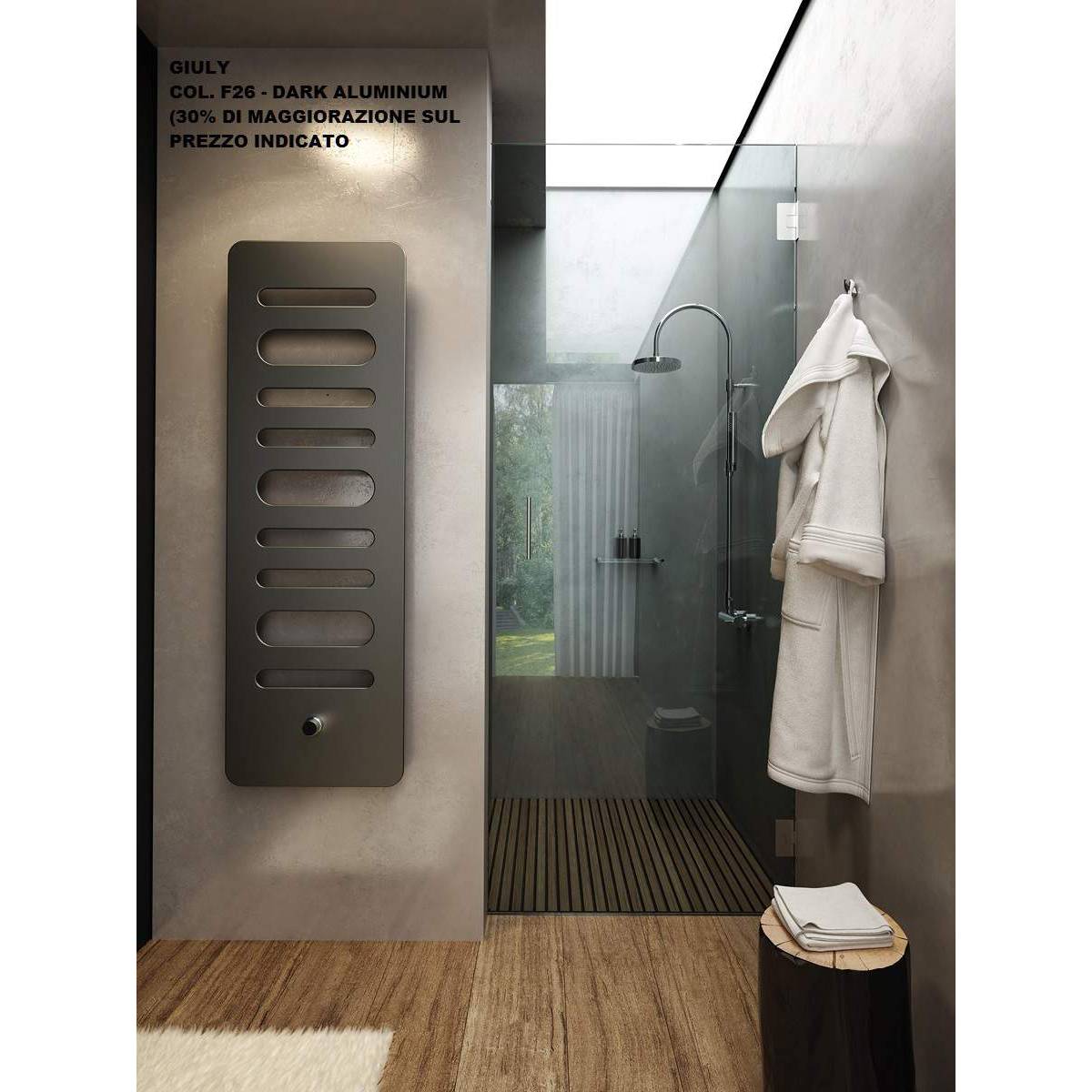 Radiatore Cordivari Design GIULY VERTICALE EXTRASLIM acciaio BIANCO R01 1200x520mm - immagine 3