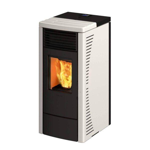 Stufa a pellet Ravelli R70 7 kW ventilata laterali in acciaio top in maiolica