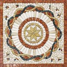 Rosoni rosone mosaico in marmo su rete per interni esterni 66x66  ROSA ROSSO