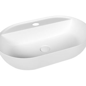Lavandino da appoggio CIPI SPA in Solid Surface bianco con foro rubinetto