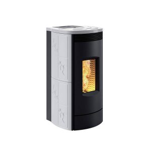 Termostufa pellet Caminetti Montegrappa ALPINA MW14 13kW ERMETICA vent. maiolica
