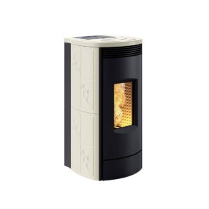 Stufa a pellet autopulente ad aria calda ventilata Caminetti Montegrappa ALPINA MP13 AUP con braciere autopulente