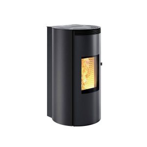 Stufa a pellet Caminetti Montegrappa CUMA MX16 14kW ERMETICA canalizzata acciaio