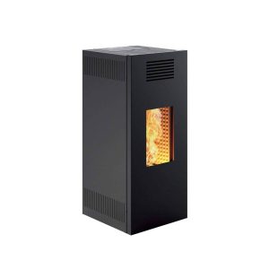 Stufa a pellet Caminetti Montegrappa NOIR MX16 14kW ERMETICA canalizzata acciaio