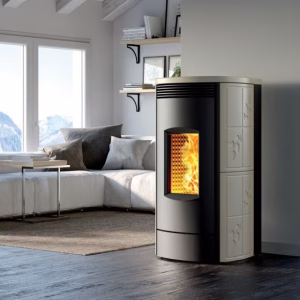 Termostufa a pellet Caminetti Montegrappa ALPINA MW26 Wi-Fi EP ermetica e ventilata