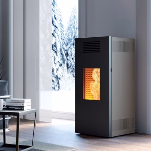 Termostufa a pellet Caminetti Montegrappa NOIR MW26 Wi-Fi EP ermetica e ventilata