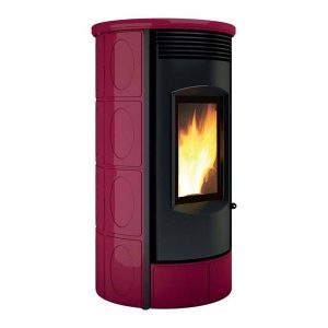 Stufa legna Caminetti Montegrappa EVOCA XW + LH11V 11kW ventilata in ceramica