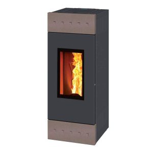 Stufa legna Caminetti Montegrappa TILE XW + LH11V 11kW ventilata acciaio ceramica