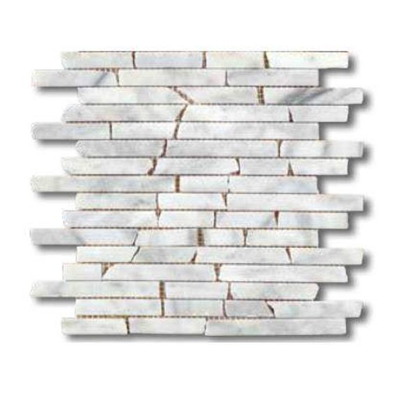 Mosaico in marmo su rete 30x30 Tetris cristal