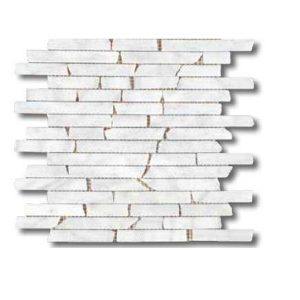 Mosaico in marmo su rete 30x30 Tetris white