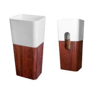 CIPI Woody Free Standing Lavandino da terrain Istone e legno con vasca capiente