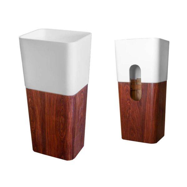 CIPI Woody Free Standing Lavandino da terrain Istone e legno con vasca capiente